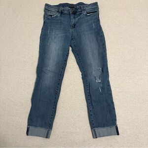 Kut from the Kloth Distressed Blue Ankle Jeans